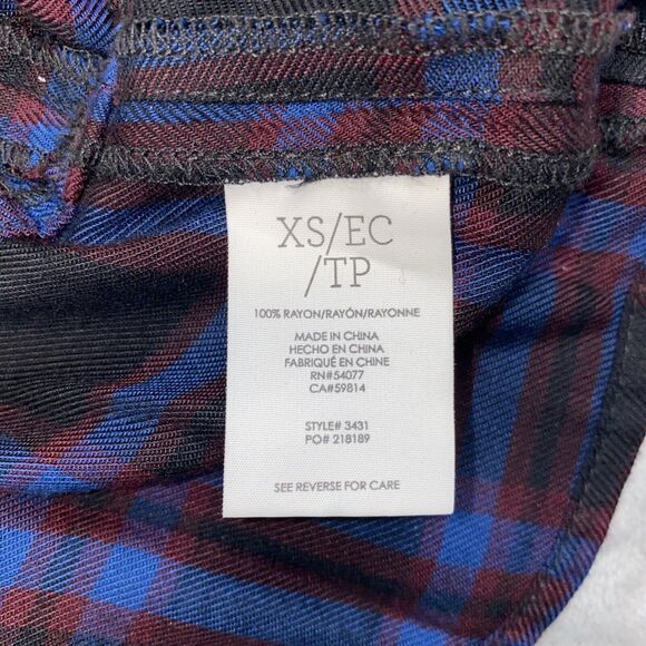 CAbi Women's XS Moody Plaid Flannel Button Up Shirt Peplum Hem Style 3431 - Picture 5 of 7